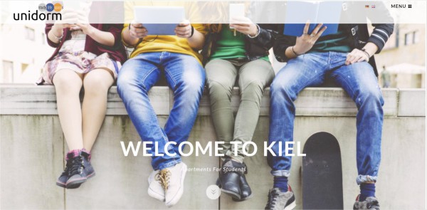 Portfolio Webdesign -Unidorm - Screenshot der Startseite