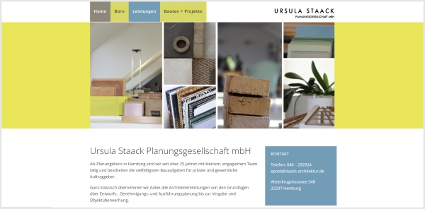 Screenshot Architektur-Website - aufgebaut als OnePager mit WordPress