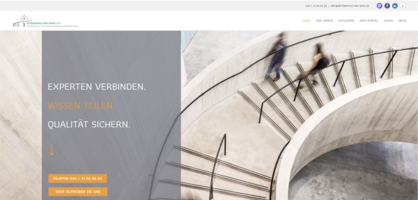 Screenshot der Website Betonerhaltung