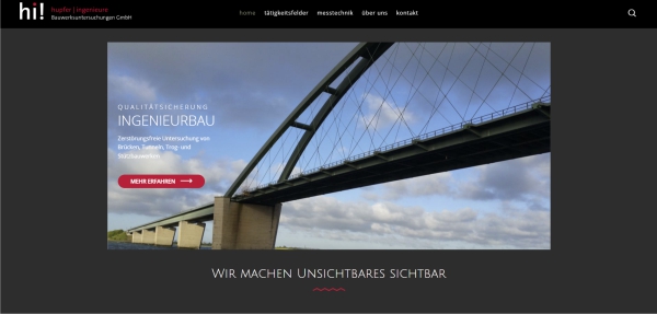 Hupfer Ingenieure Website - Screenshot